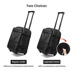 AeroLuxe-60L Rolling Business Vacuum Seal Backpack-Air Pump Version