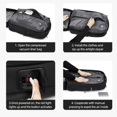 AeroLuxe-60L Rolling Business Vacuum Seal Backpack-Air Pump Version