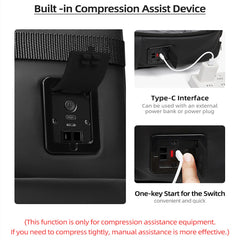 AeroLuxe-60L Rolling Business Vacuum Seal Backpack-Air Pump Version