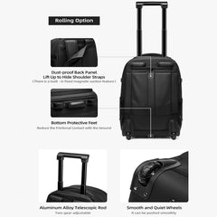 AeroLuxe-60L Rolling Business Vacuum Seal Backpack-Air Pump Version