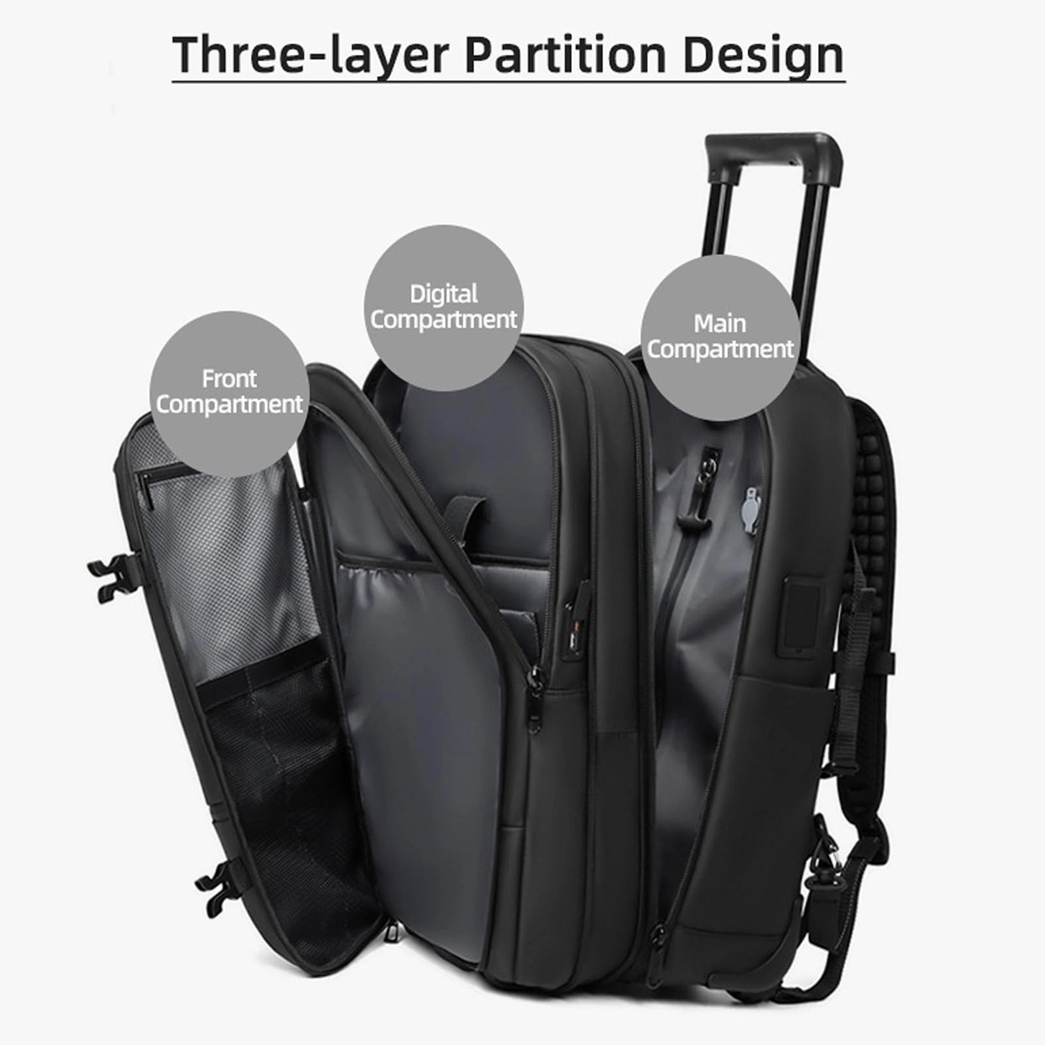 AeroLuxe-21"  Expandable Vacuum Seal Wheeled Backpack-Built-in Pump Version