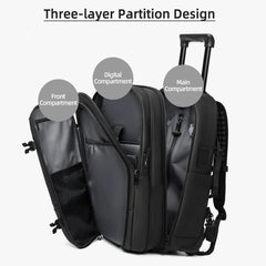 AeroLuxe-21"  Expandable Vacuum Seal Wheeled Backpack-Built-in Pump Version