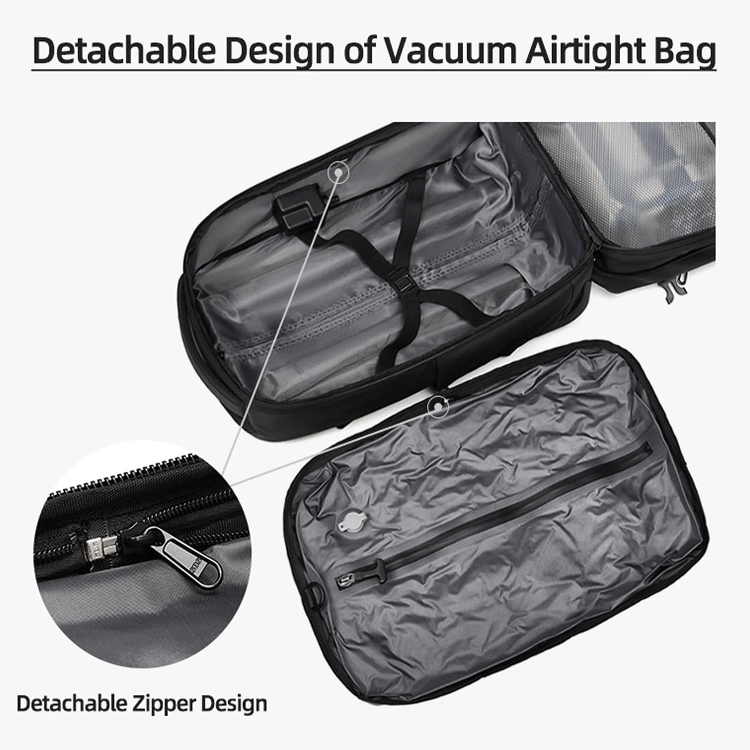 AeroLuxe-21"  Expandable Vacuum Seal Wheeled Backpack-Built-in Pump Version