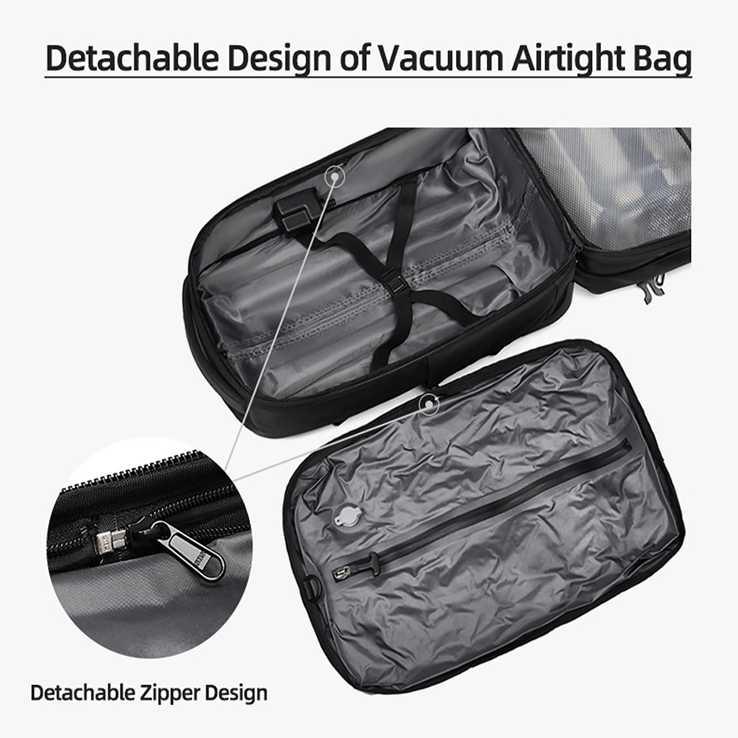 AeroLuxe-60L Rolling Business Vacuum Seal Backpack-Air Pump Version