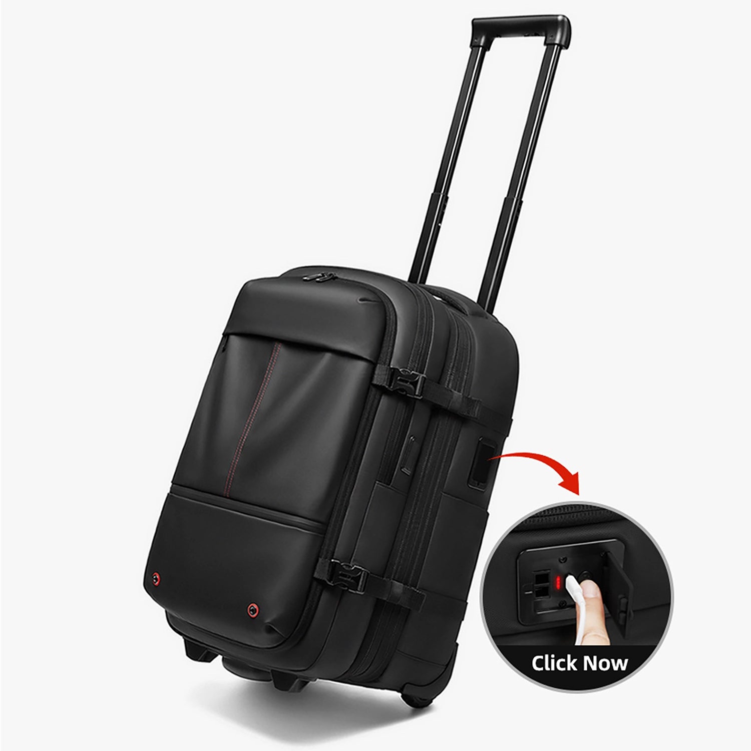 AeroLuxe-60L Rolling Business Vacuum Seal Backpack-Air Pump Version