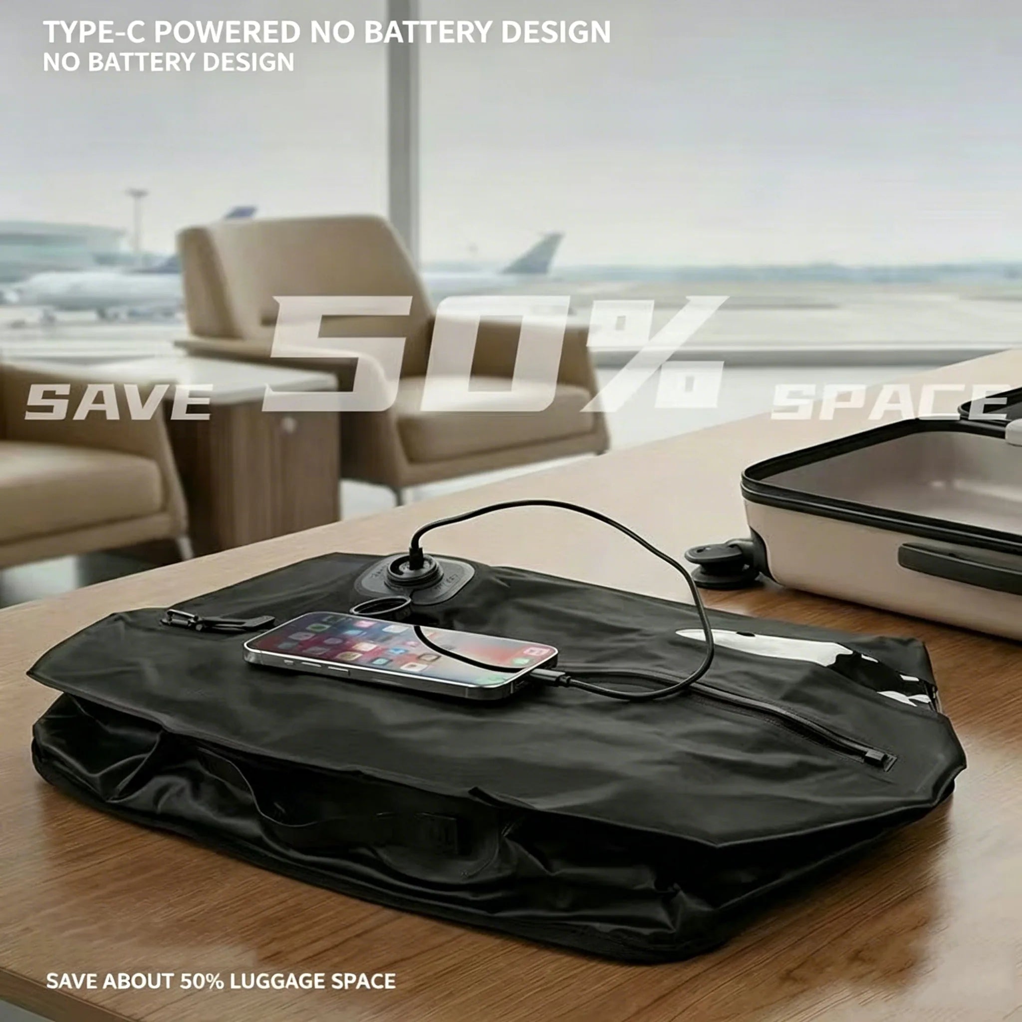 AeroSeal Pro 25L – Automatic Vacuum Storage Bag Space-Saver TSA-Friendly