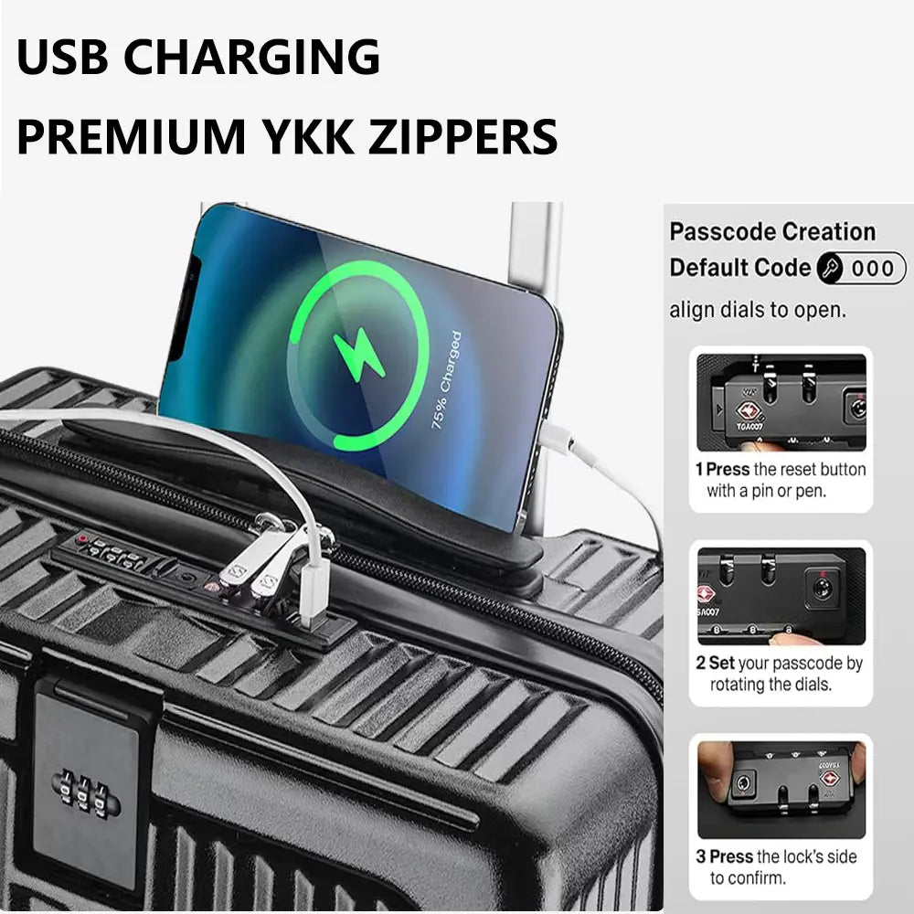 Elite-20" Smart Vacuum Suitcase Carry-On with USB & Pump