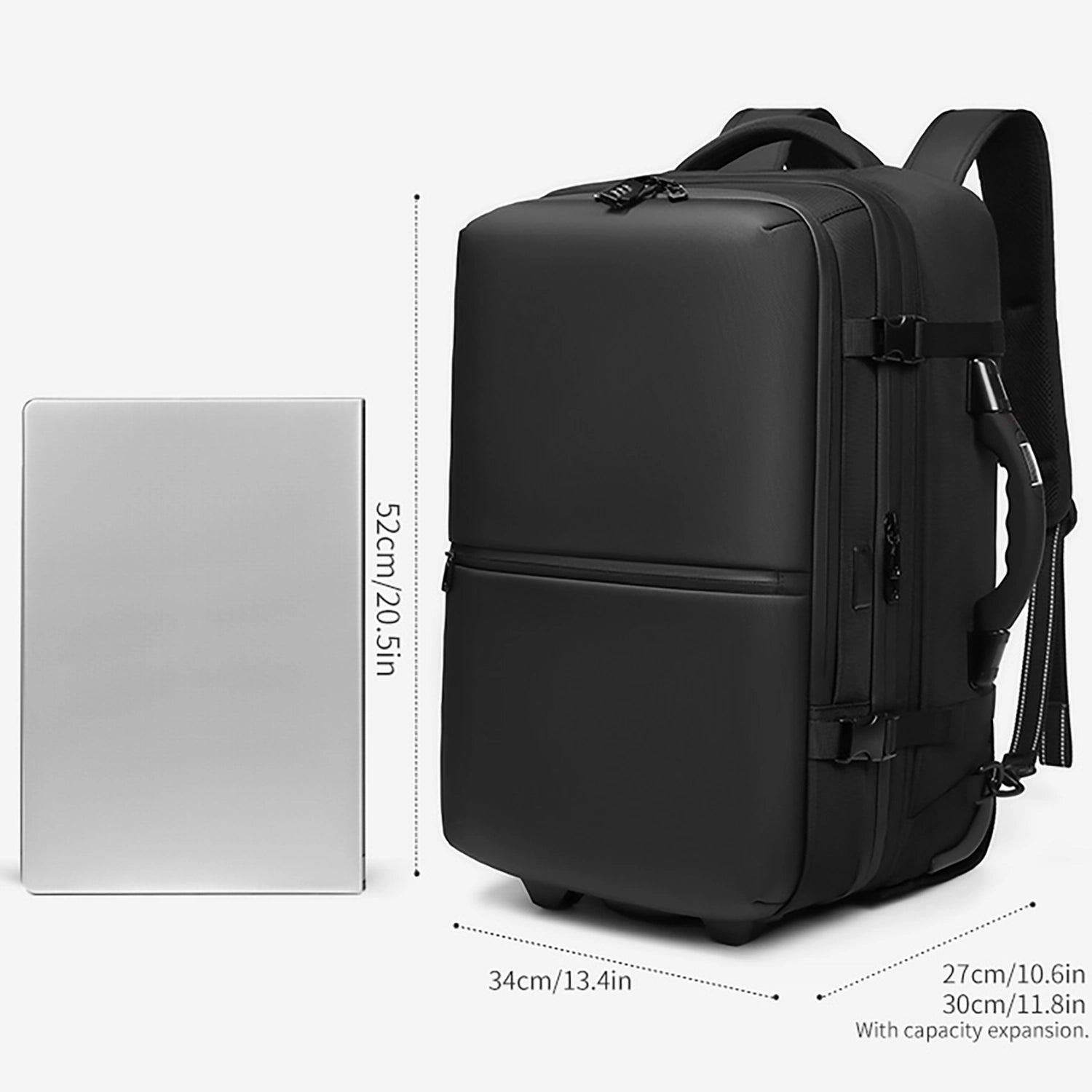 Elite-60L Rolling Vacuum Seal Backpack for Travel-Air Pump Version