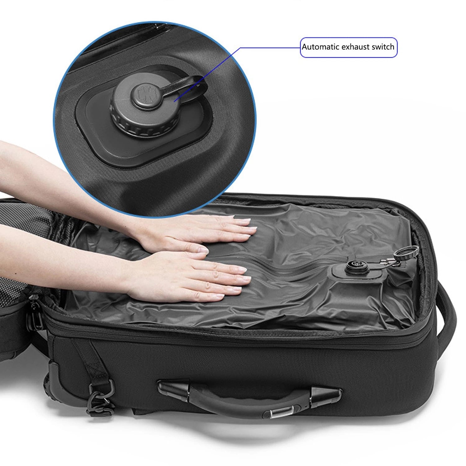 Elite- 21" Vacuum Compression Travel Backpack with Wheels-Automatic Version