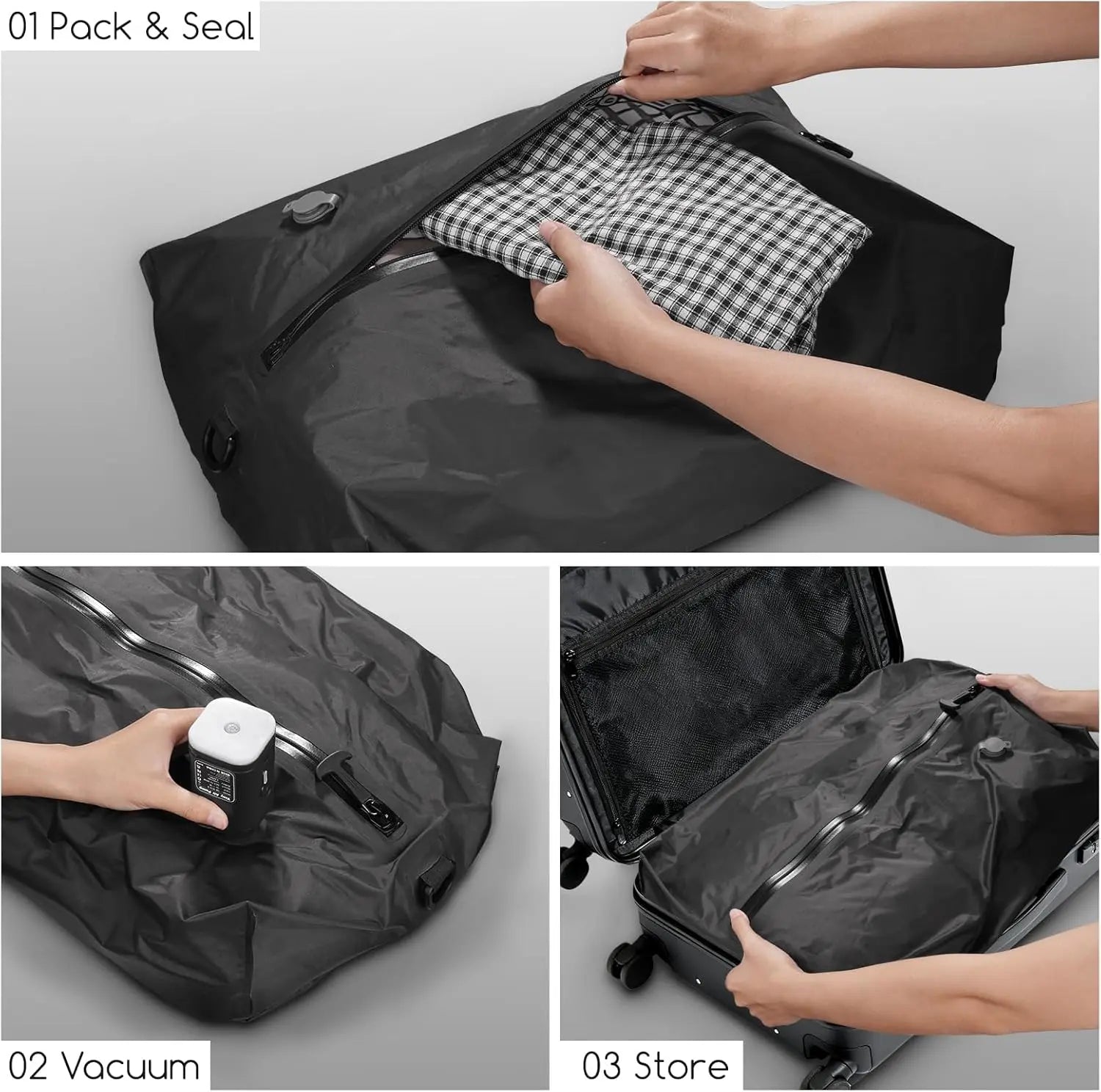 LuminaSeal 18L Reusable Vacuum Seal Bags-Air Pump Version