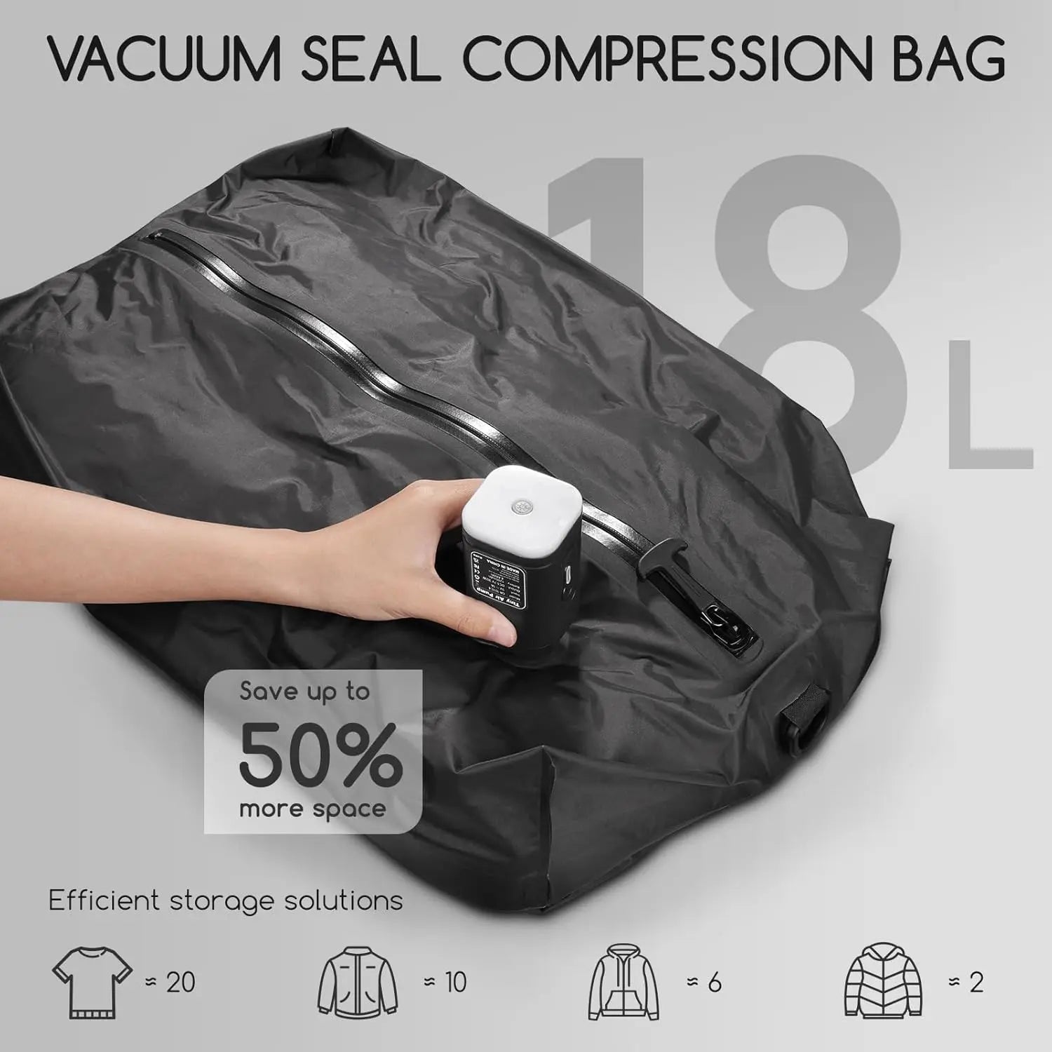 LuminaSeal 18L Reusable Vacuum Seal Bags-Air Pump Version