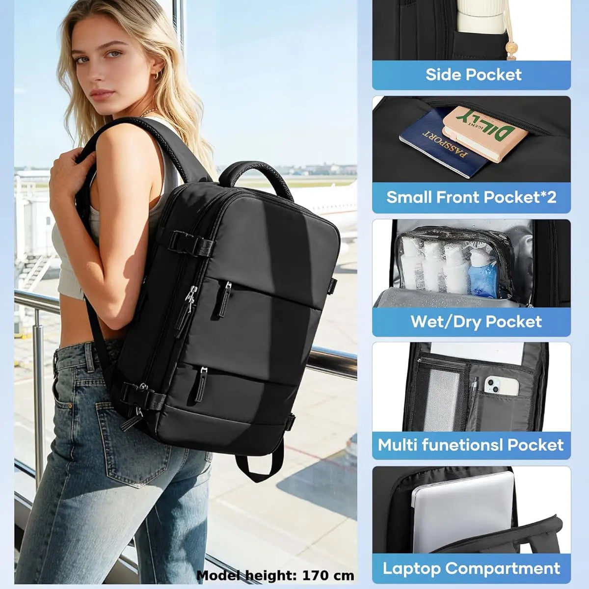 Prestige-45L Vacuum Travel Backpack with Built-in Pump