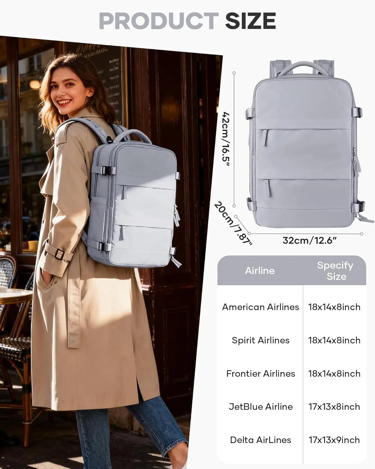 Prestige-45L Vacuum Travel Backpack with Built-in Pump