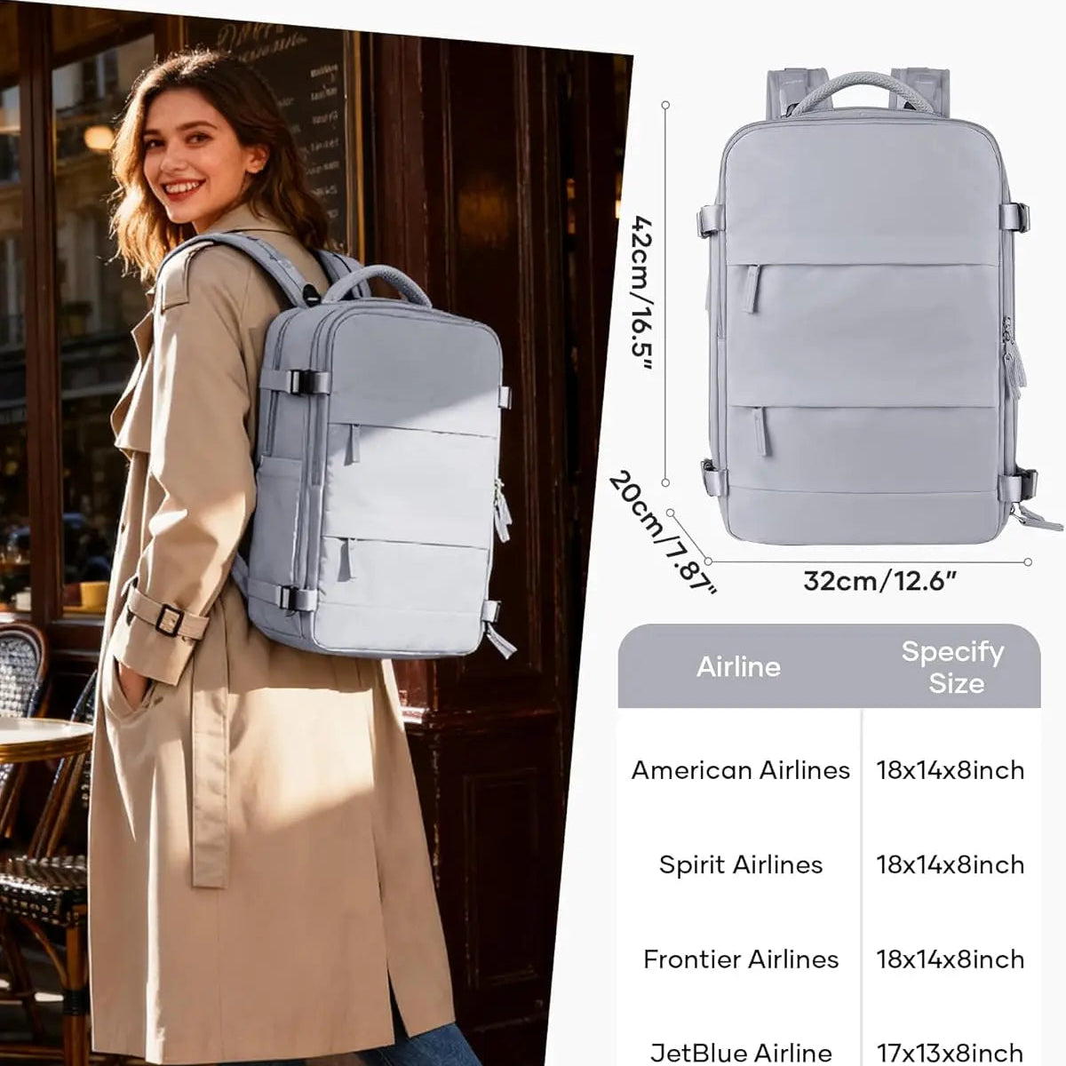 Prestige-45L Vacuum Travel Backpack with Built-in Pump