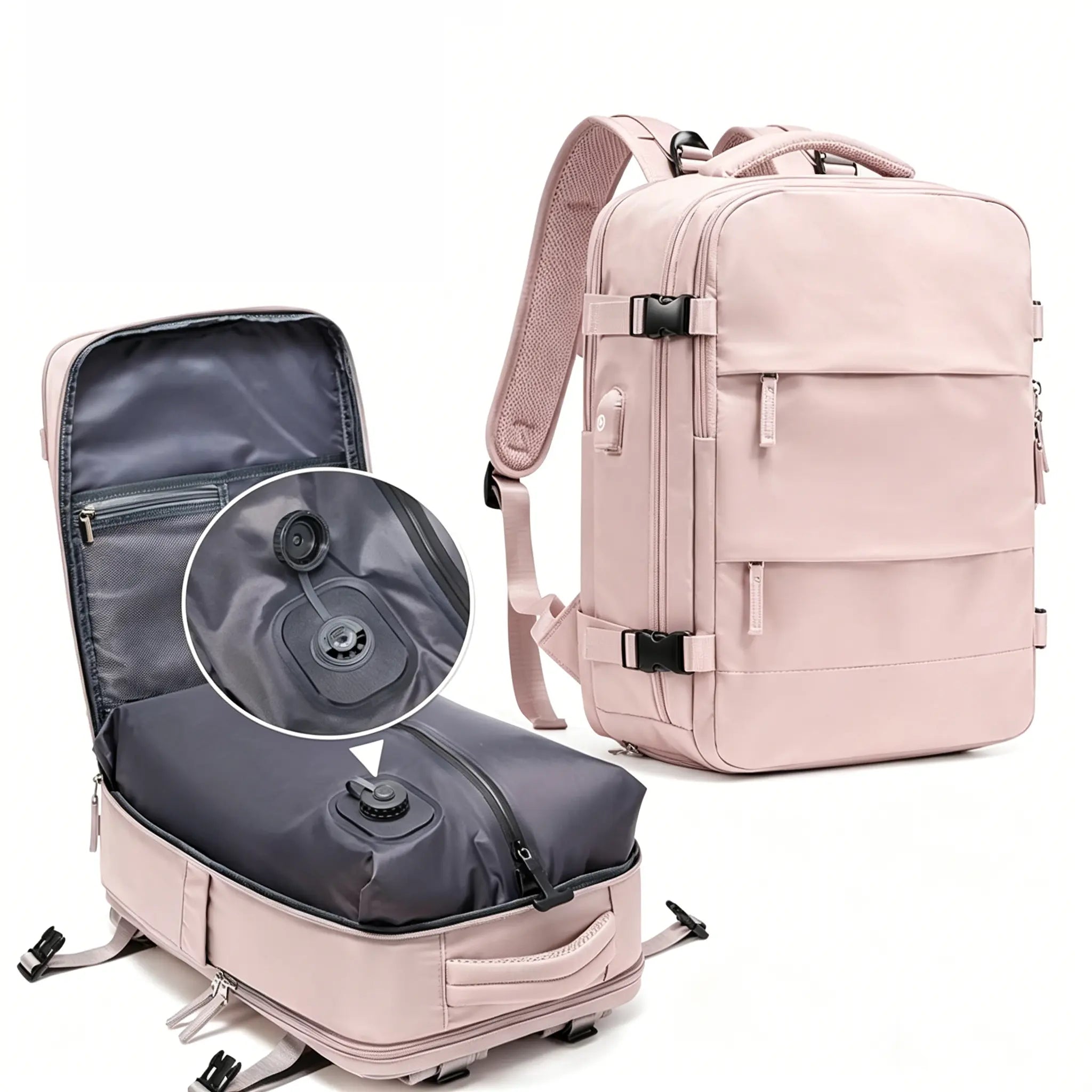 Prestige-45L Vacuum Travel Backpack with Built-in Pump