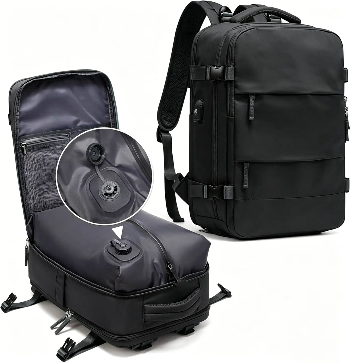 Prestige-45L Vacuum Travel Backpack with Built-in Pump
